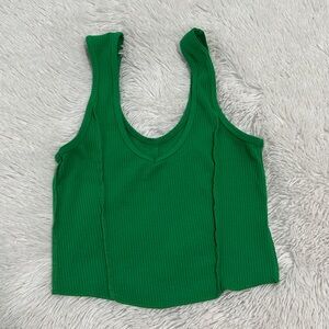 👠 Five The Label Ribbed V-Neck Cropped Tank Top Teen XS